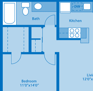 The Springs 1 Bedroom Floor Plan The Cove